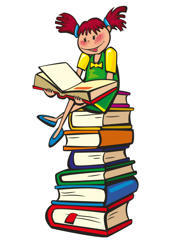 Free Clip Art Children Reading Books.