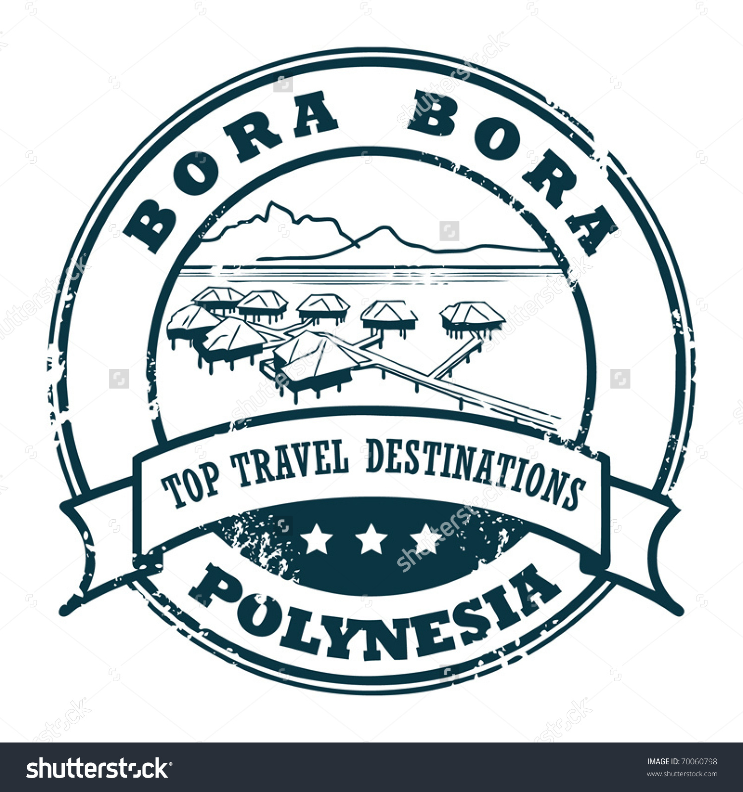 Grunge Rubber Stamp Bora Bora Vector Stock Vector 70060798.