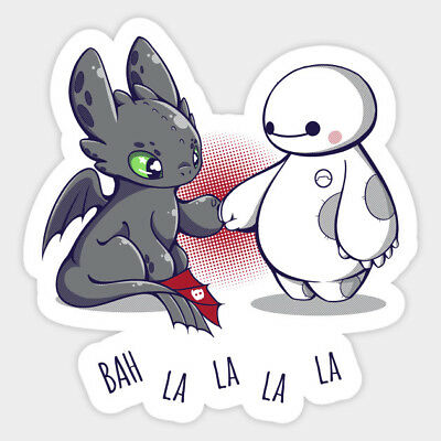 TRAIN YOUR DRAGON & Big Hero 6 Fist Bump Vinyl Decal Room.