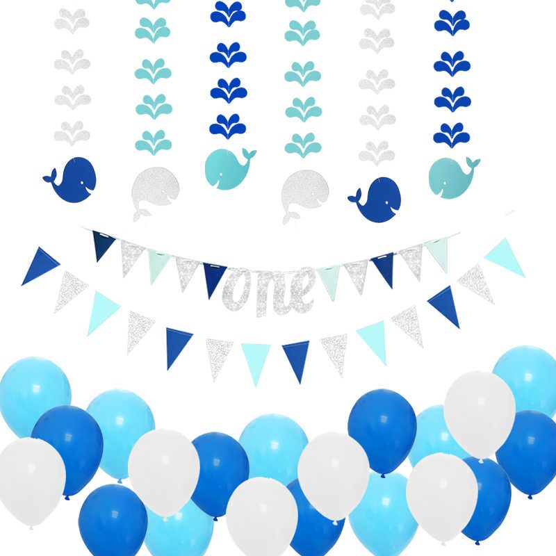 28pcs Blue Theme under the Sea Party Decoration Set Girl Boy.