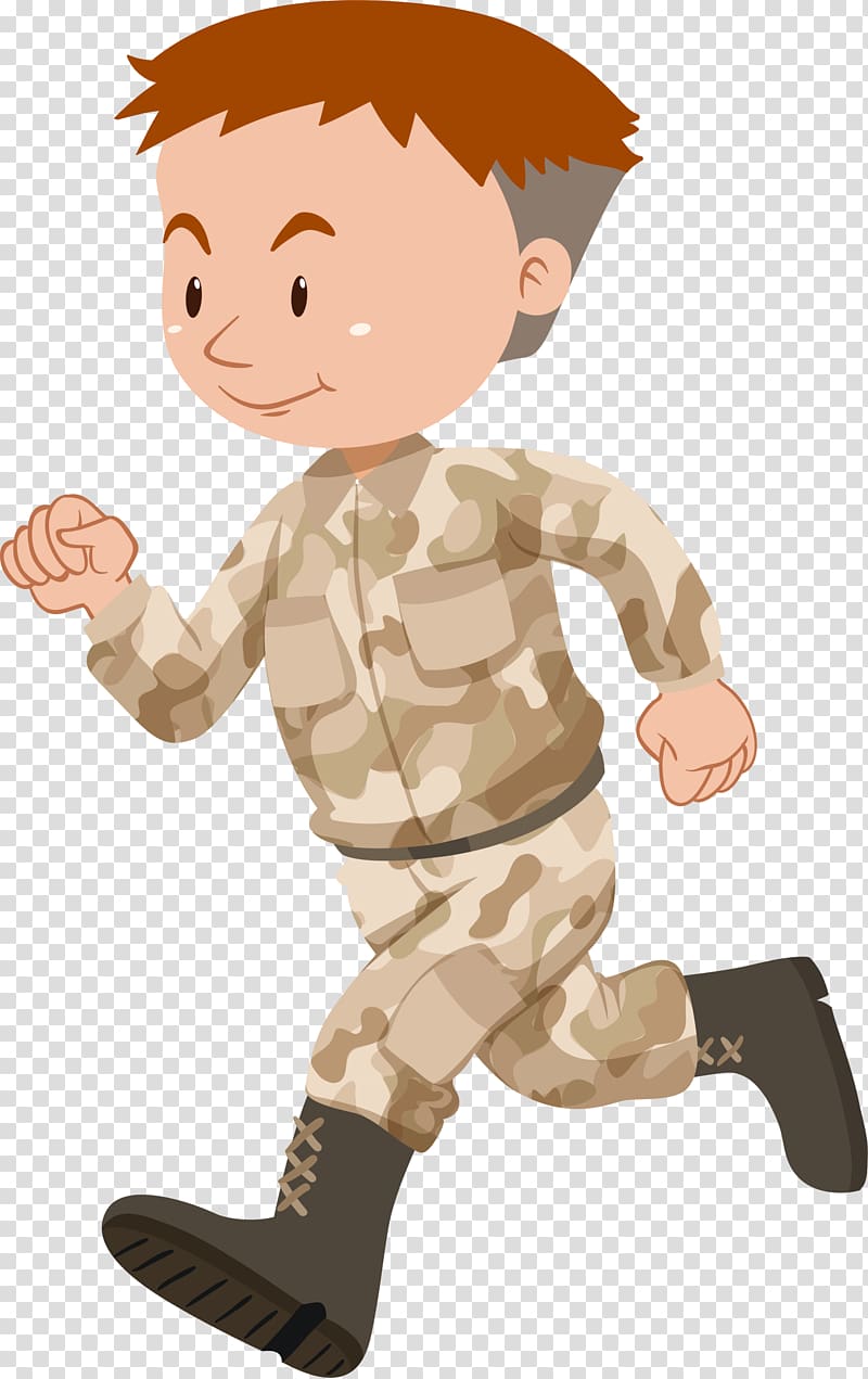 Soldier illustration Illustration, Yellow running soldiers.