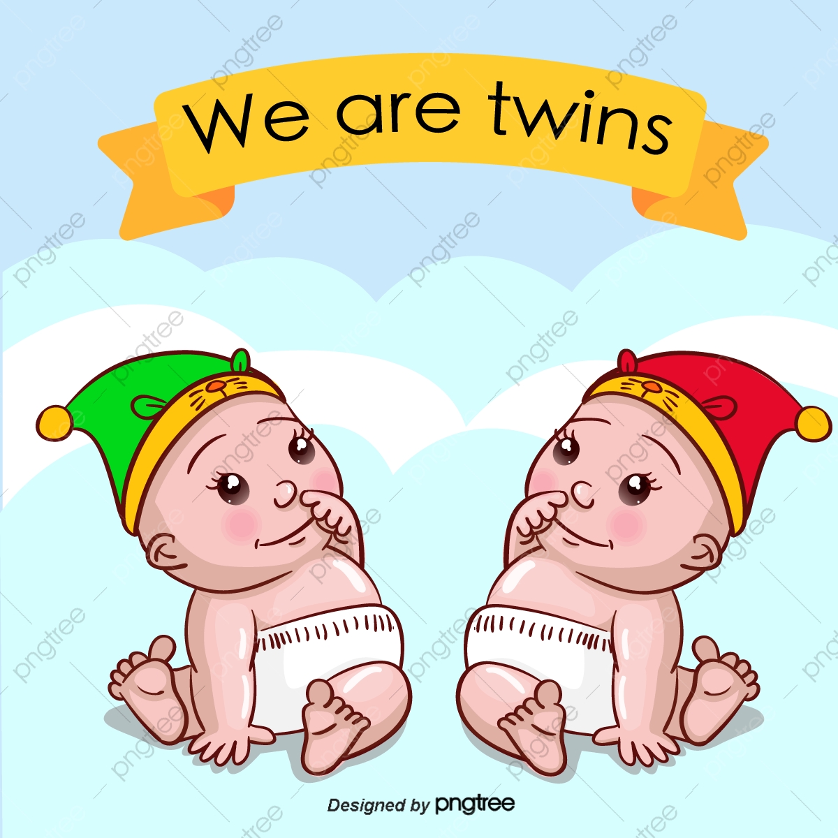 Vector Baby Twins, Baby Clipart, Baby, Cartoon Baby PNG and Vector.