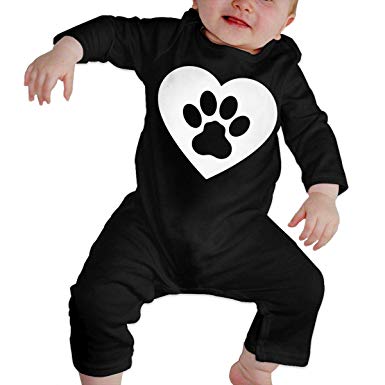 Amazon.com: Toddler Baby Boy Girl Coverall Dog Paw Heart.