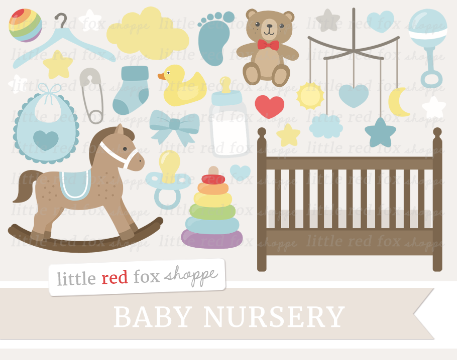 Baby Boy Nursery Clipart By Little Red Fox Shoppe.