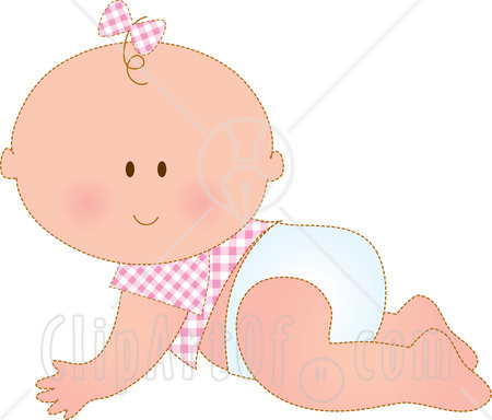 baby girl clipart image silhouette of a baby carriage in pink.