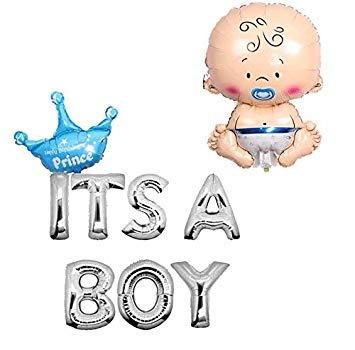 Amazon.com: Yalulu Letter Foil Crown Balloons Its a boy girl.