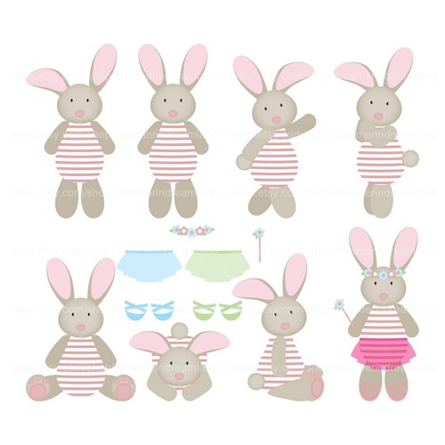 Girl Bunny Clipart.