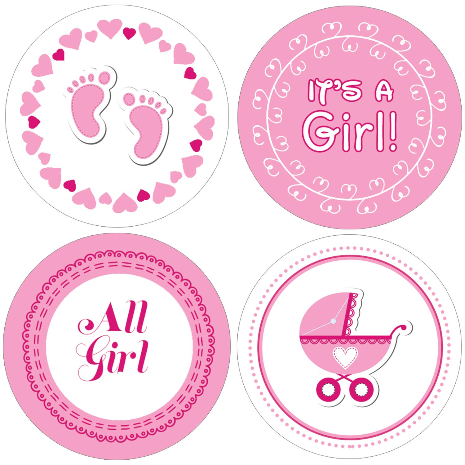 It's a Girl Baby Shower Favor Stickers.