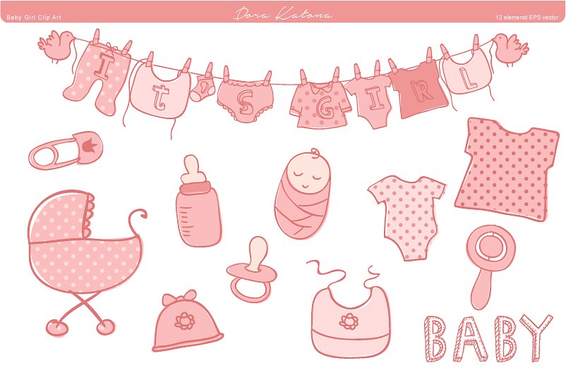 Baby girl shower clipart 3 » Clipart Station.