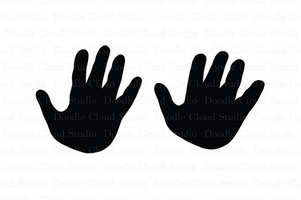 Child & Adult Hands SVG files for Silhouette Cameo and Cricut. SVG Design.  Hands clipart PNG included..