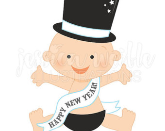 New Year\'s Baby Clipart.