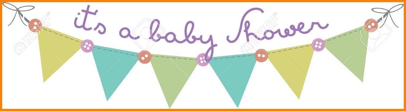 Baby Shower Banner Clip Art Flag Banner With Buttons For Baby Shower.