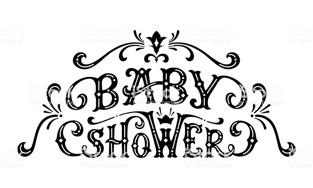 Vector Baby Shower Lettering Stock Illustration.