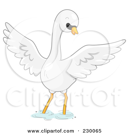 Clipart of a Swan Bird Mascot.