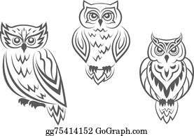 Black And White Owl Clip Art.