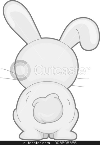 Rabbit Back View stock vector.