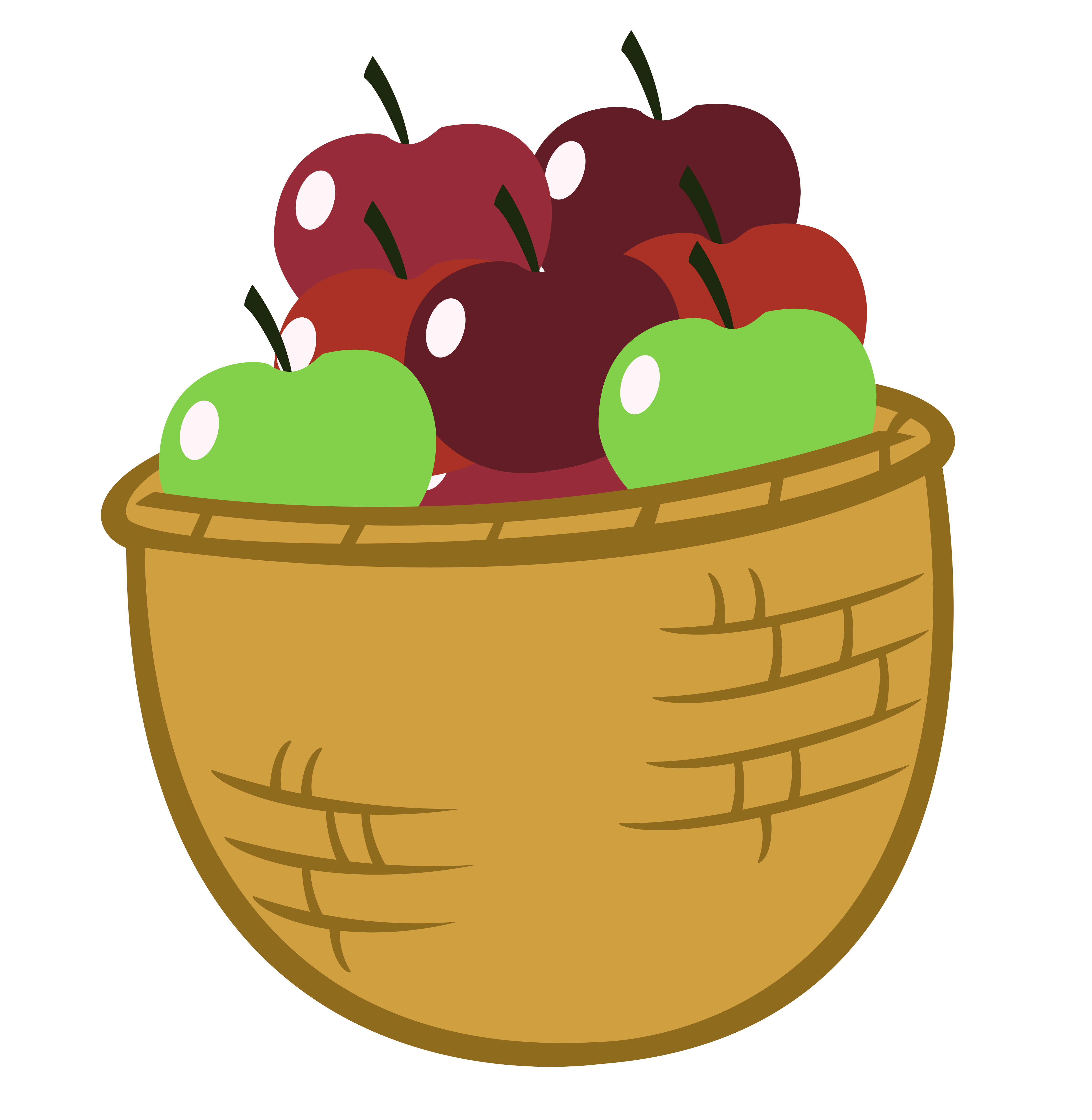 Basket of Apples Cartoon images.