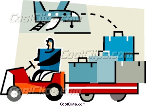 Baggage handler at the airport Vector Clip art.