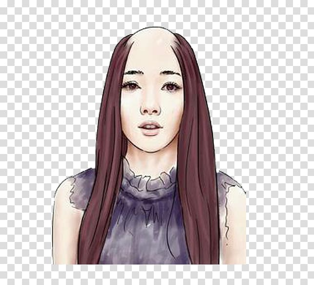 Long hair Woman Hair loss Capelli, Bald long hair woman hand.