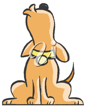 Royalty Free Clipart Image of a Howling Dog.