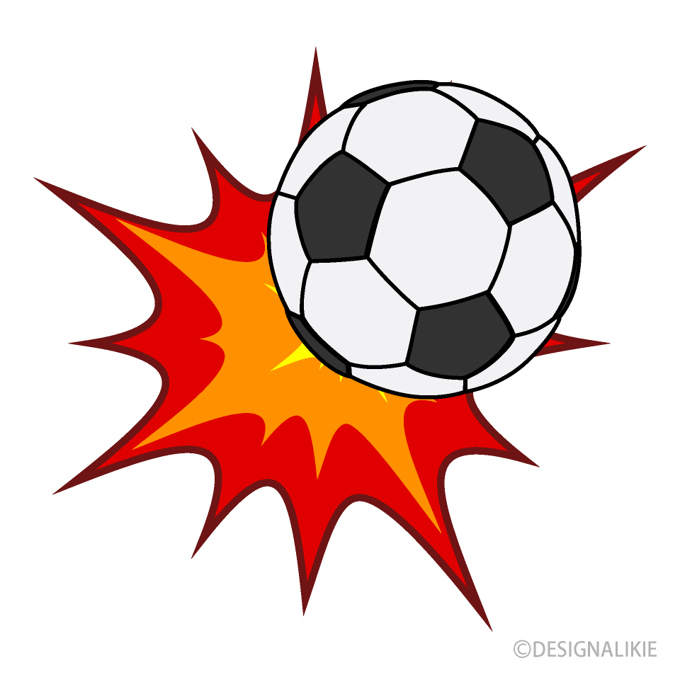 Free Hit Soccer Ball Clipart Image｜Illustoon.