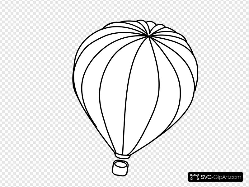 Hot Air Balloon Outline Clip art, Icon and SVG.