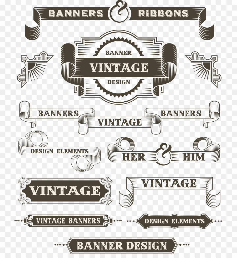 Vector Retro Banner PNG Drawing Royalty.