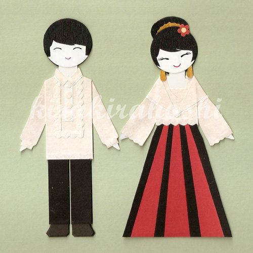 FILIPINO BOY and GIRL Couple in Barong Tagalog by.