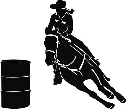 free girl barrel racing silhouette.