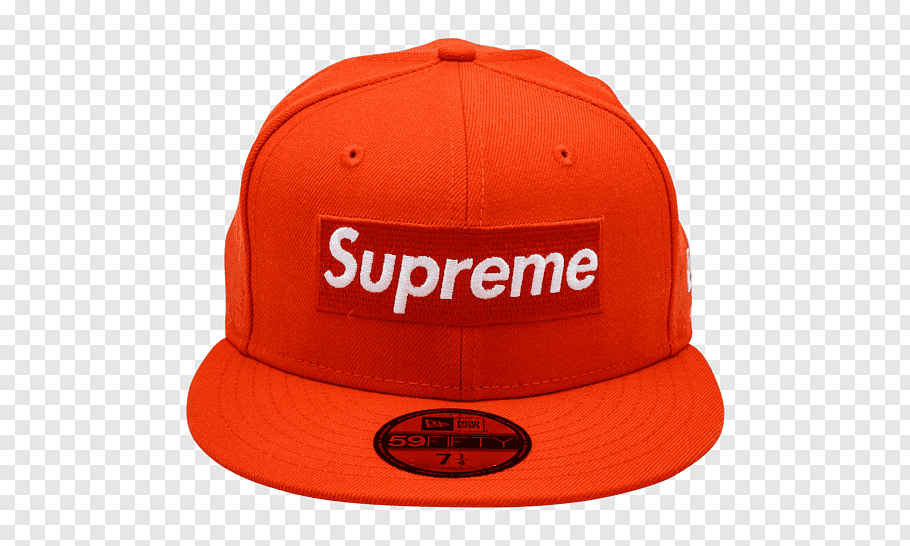 Red Supreme X New Era flat brim cap, New Era Cap Company Hat.