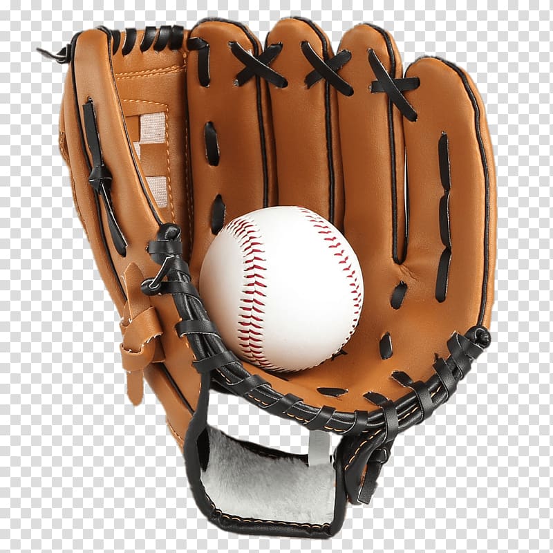 Brown fielding mitt and baseball, Baseball Glove & Ball.