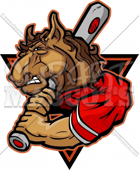 Stallion Baseball Clipart Clipart Vector Graphic.