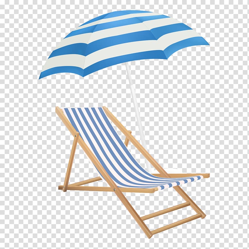 Brown wooden folding beach chair with parasol, No. 14 chair.