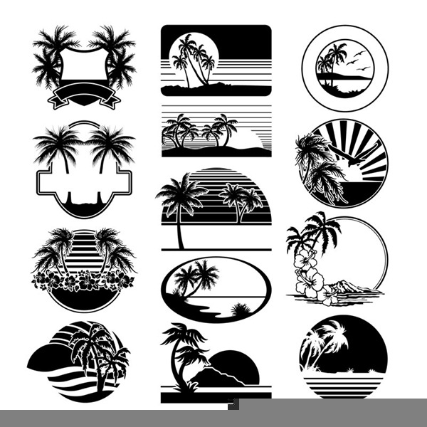 Beach Scene Clipart Black And White.