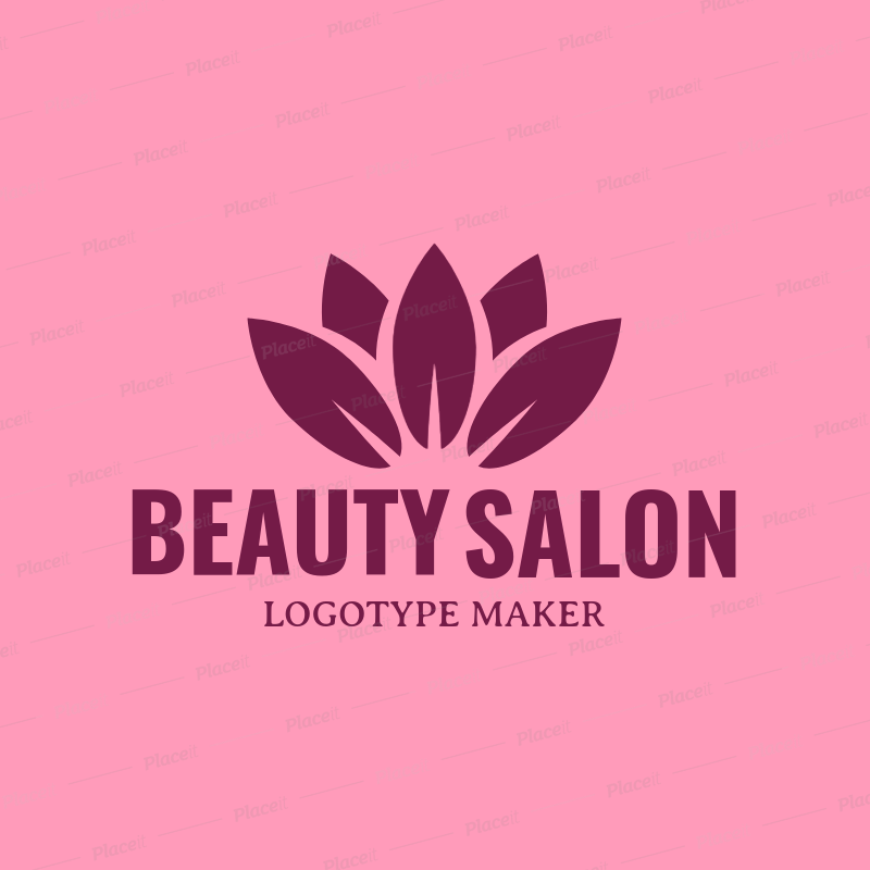 Beauty Salon Logo Maker with Lotus Flower Clipart 1137d.