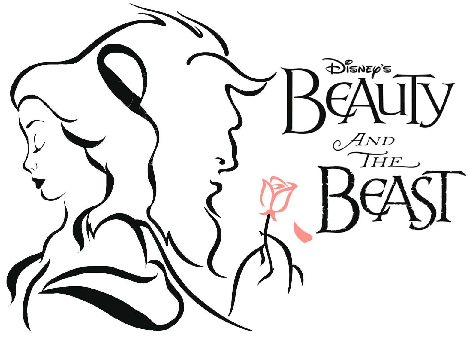 Beauty and the beast black white clipart 4 clipart station.