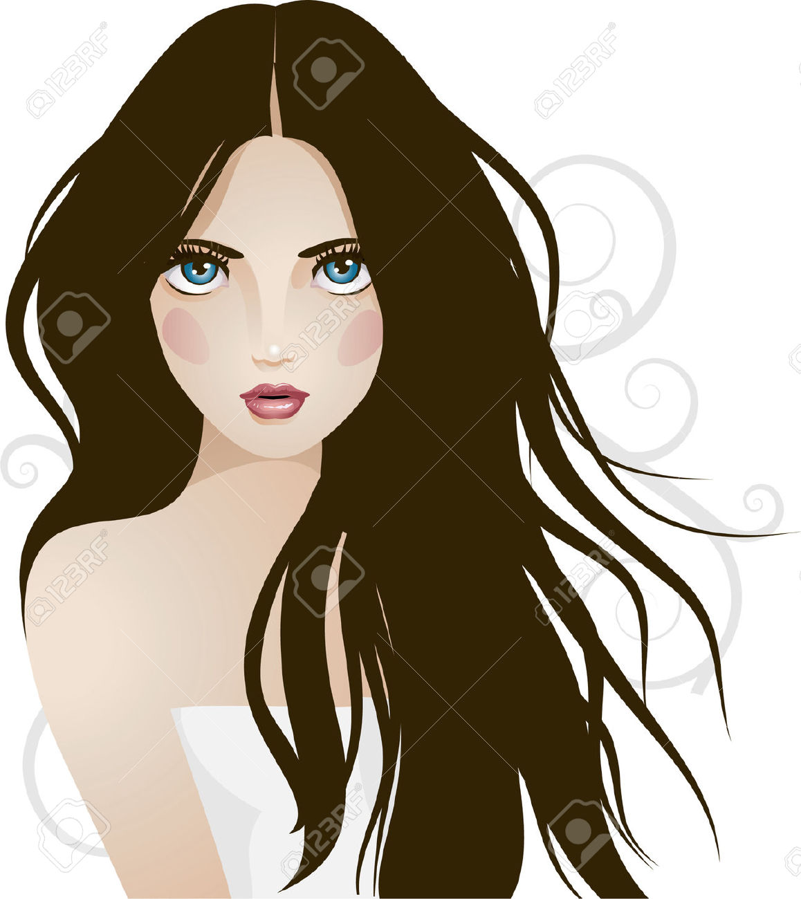 Clipart beautiful girl.