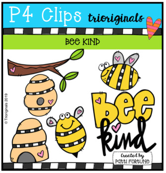 Bee Kind BUNDLE (P4 Clips Trioriginals) KINDNESS CLIPART.