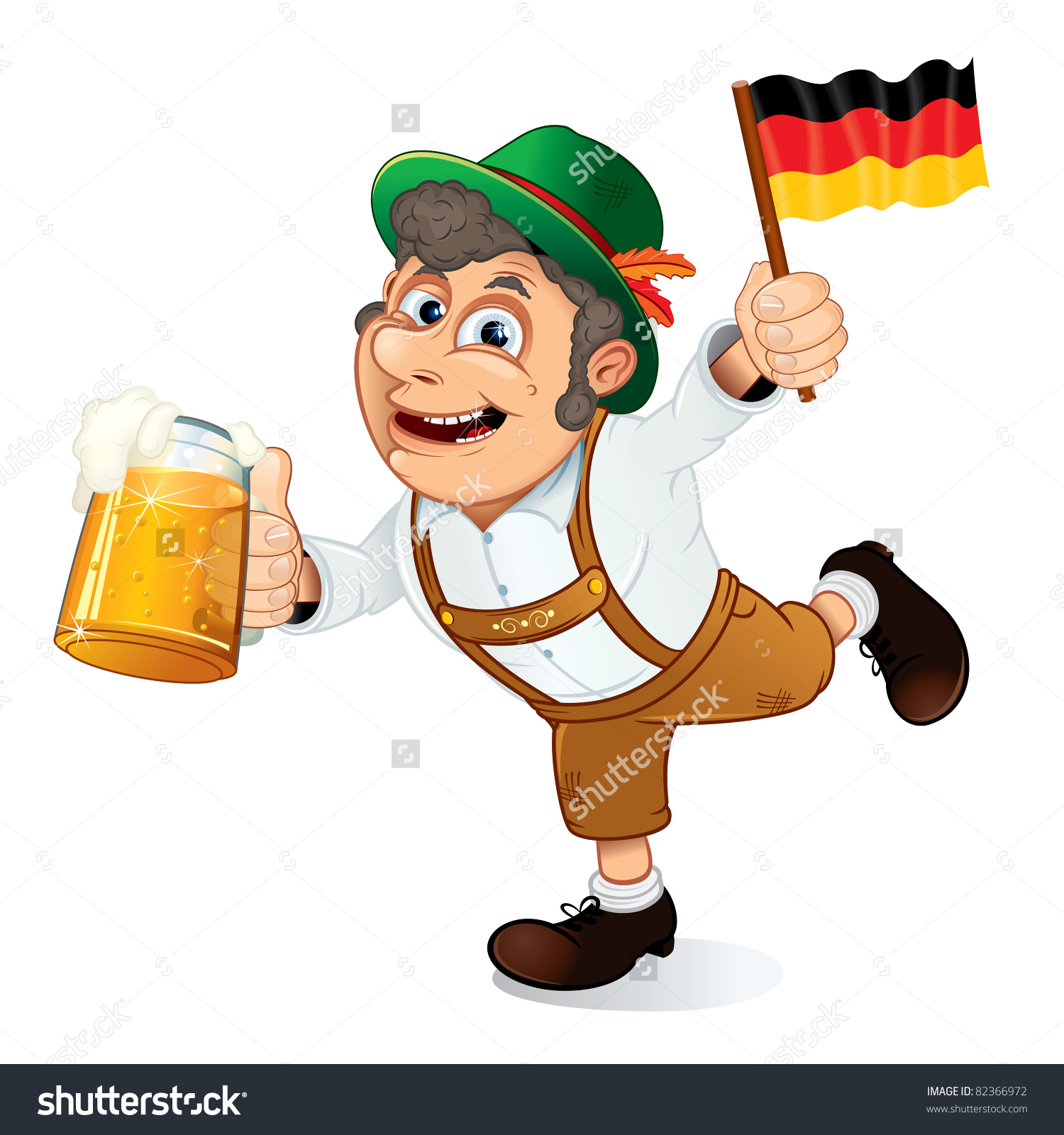 Funny Oktoberfest Man Beer Stein Flag Stock Vector 82366972.