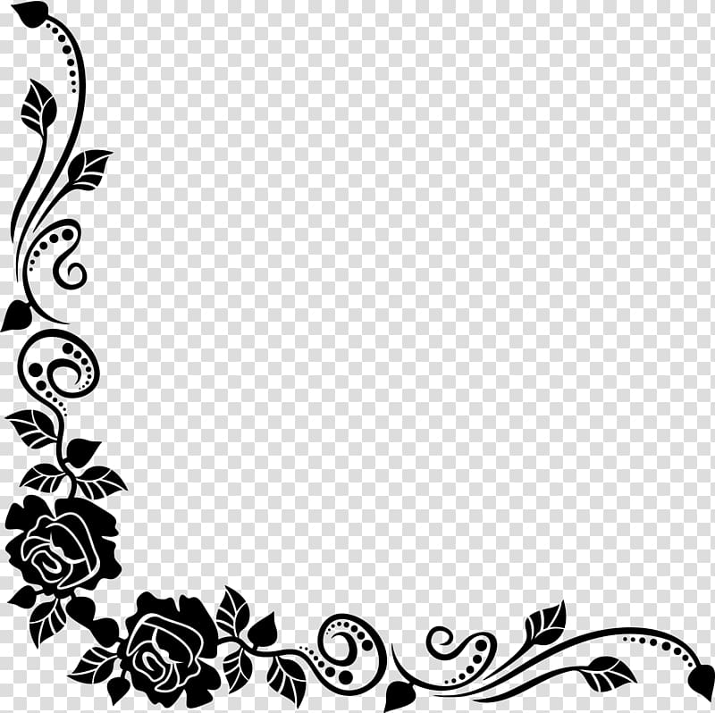 Black floral frame design, Black rose Best borders Flower.