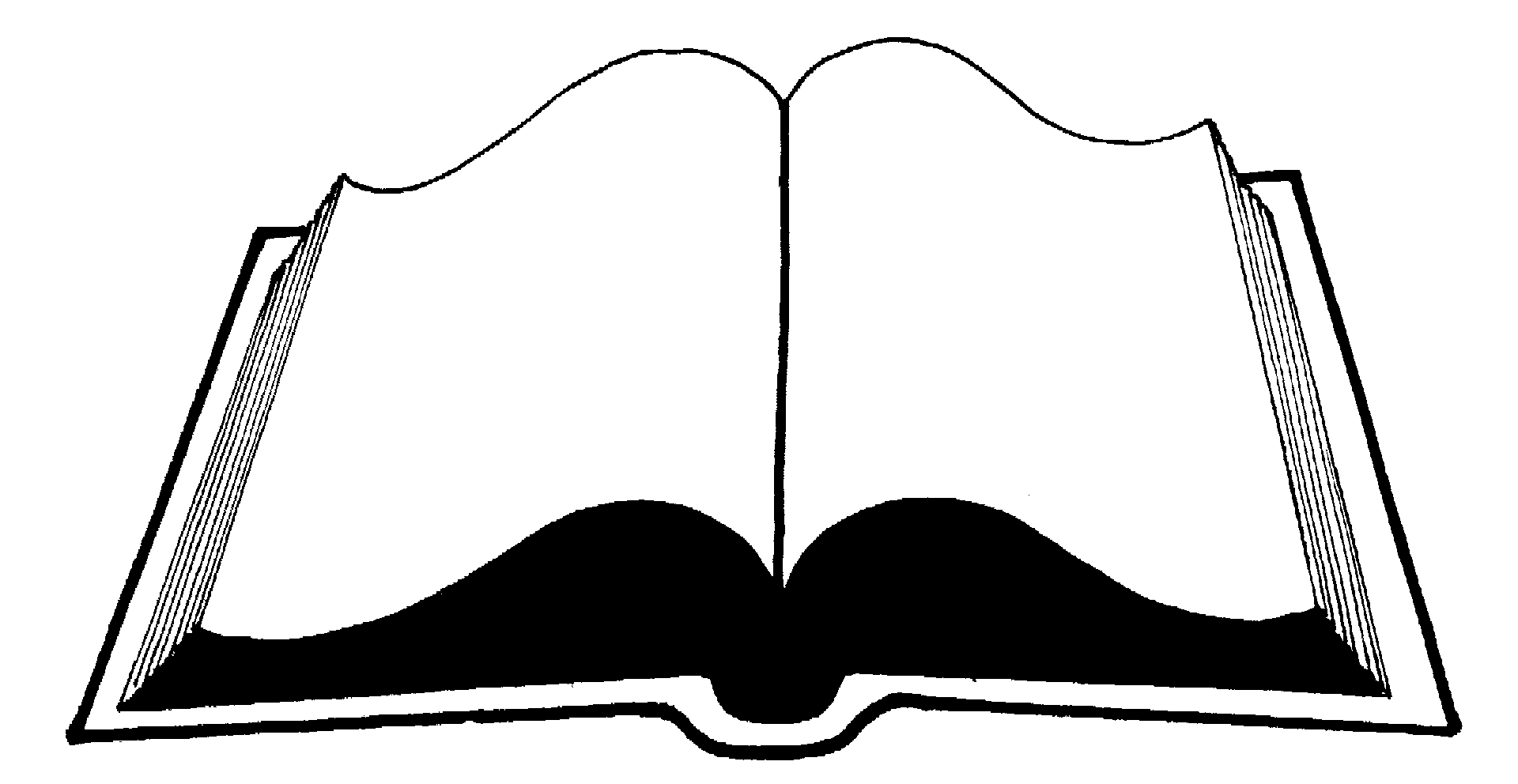 Open Bible Black And White Clipart.