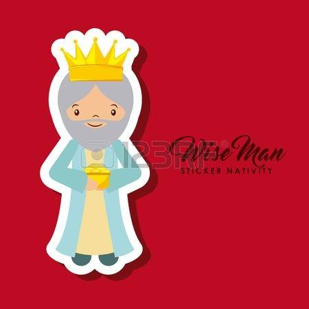 Red wise man clipart.