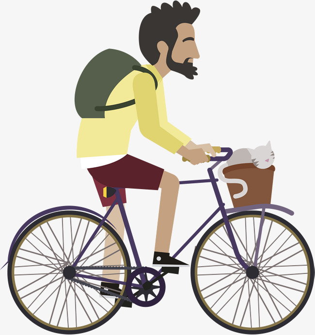 Cyclist, Cartoon, Bicycle, Bicycle PNG and Vector with Transparent.