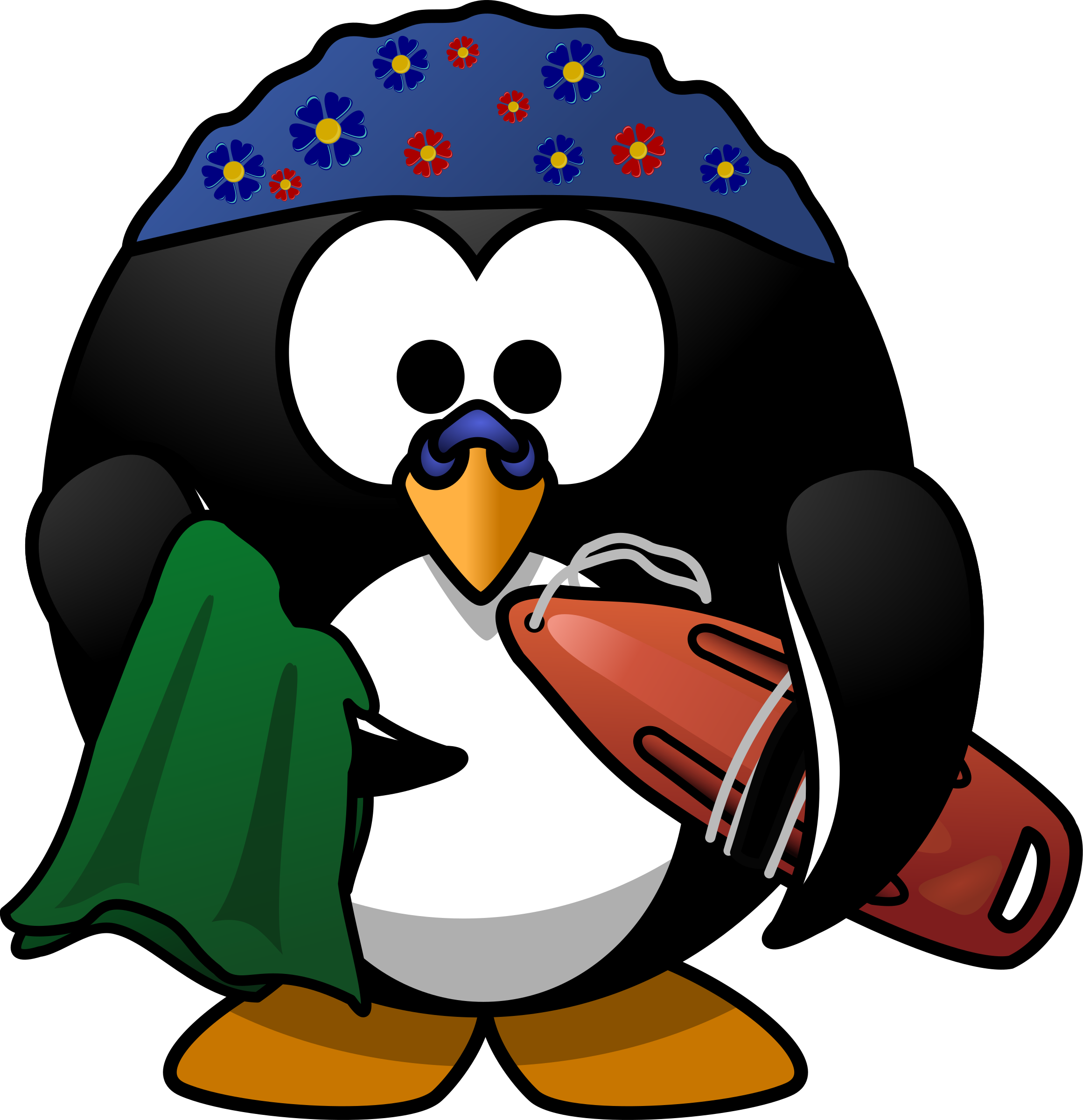 Penguin swimming clipart.