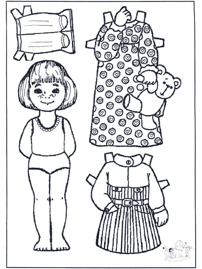 Paper Doll Coloring pages.