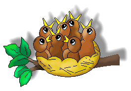 Bird nest in tree clipart.