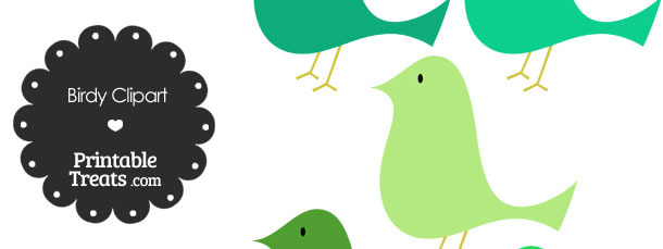 Green Birdy Clipart — Printable Treats.com.