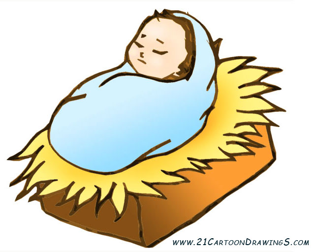 Baby jesus birth clipart free.