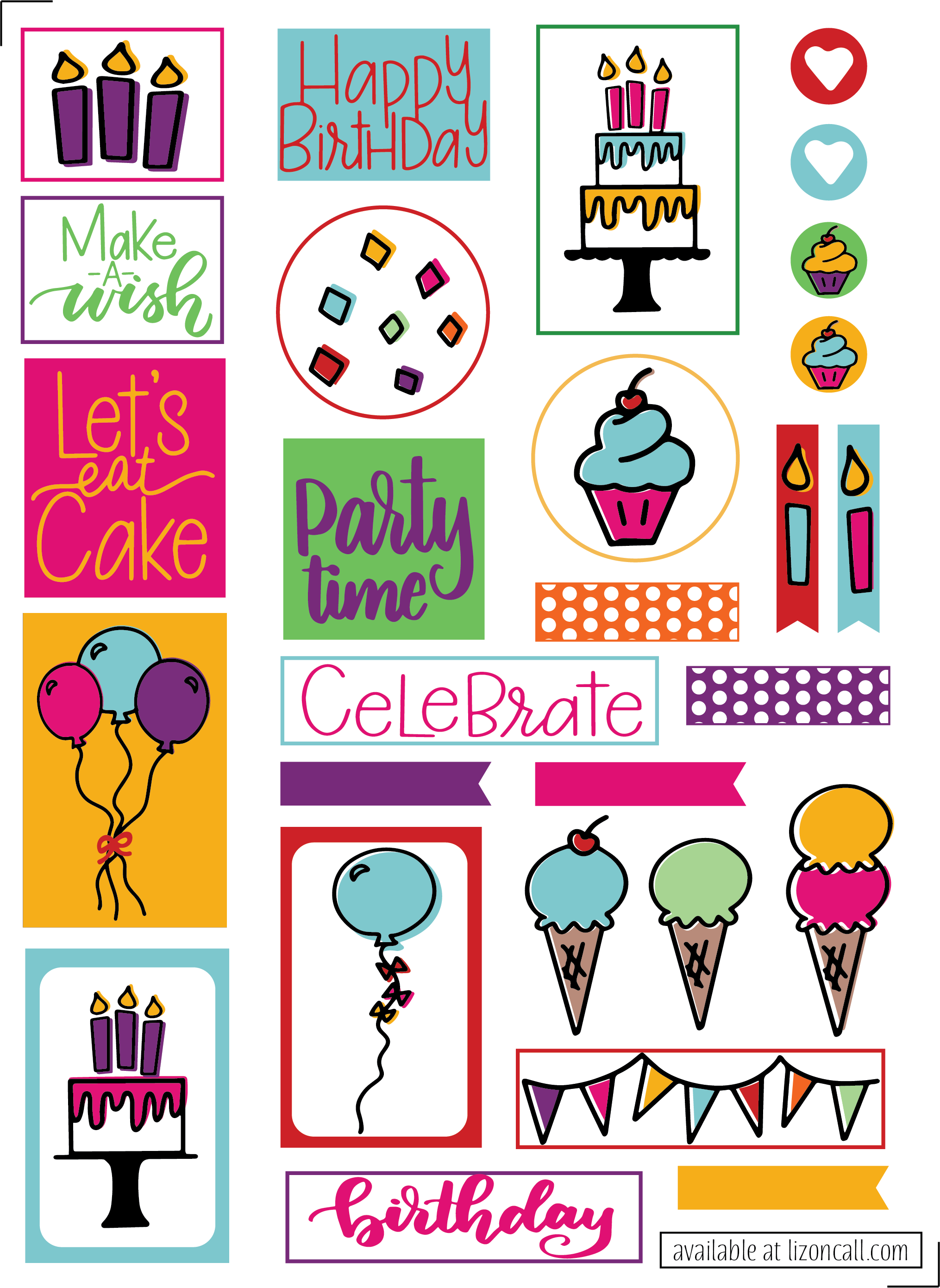 Free Birthday Planner Stickers.