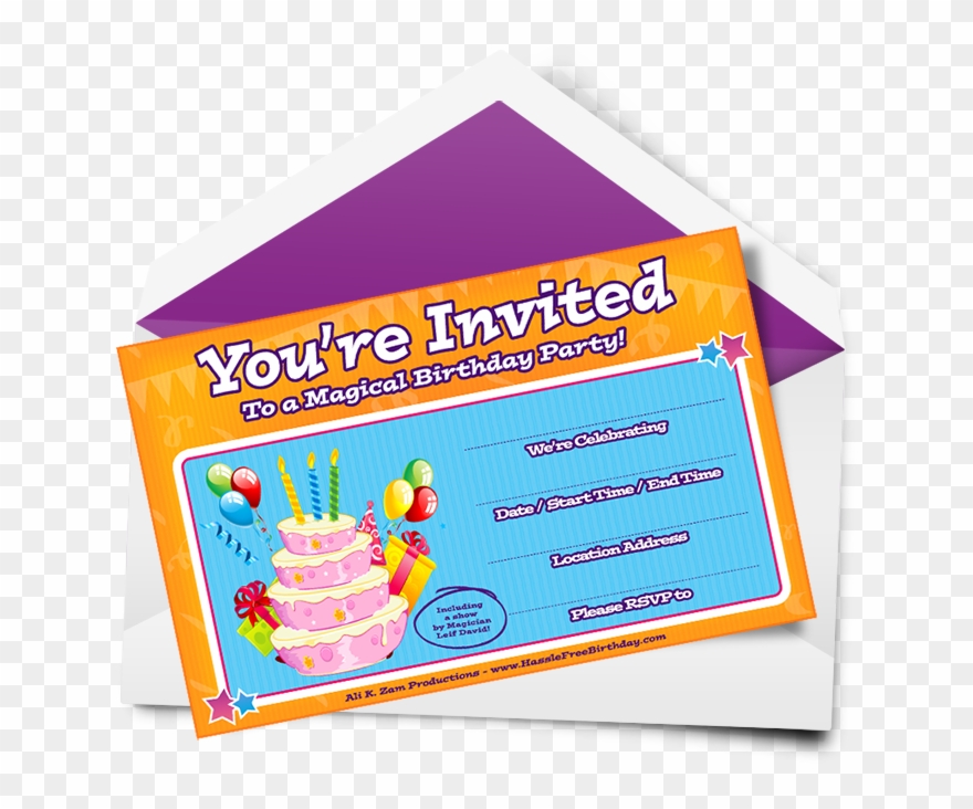 Horizontal Birthday Party Invitation.